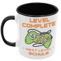 Preview: Schwarzweiße oder weiße Tasse "Level complete. Next level Schule"
