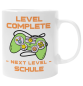 Preview: Schwarzweiße oder weiße Tasse "Level complete. Next level Schule"