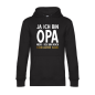 Preview: Kapuzenpullover, Hoodie schwarz mit Motiv: Ja ich bin Opa, Nein - Ich bin noch kein Alter Sack