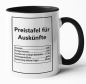 Preview: Schwarzweiße oder weiße Tasse "Preistafel für Auskünfte"