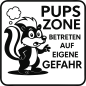 Preview: Wandtattoo Aufkleber WC Schild Pupszone Stinktier