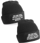 Preview: 2er oder 3er Set One Size Beanie, Mütze bedruckt mit Spruch: Das Jüngste, Das Mittlere, Das Älteste KiND - REGELN der Familie