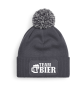 Preview: One Size Beanie mit Pompon, Bommelmütze mit Spruch: Team Bier