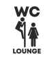 Preview: Wandtattoo WC Schild, WC Aufkleber "WC Lounge"