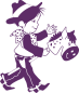 Preview: Wandtattoo Cowboy mit Holzpferd