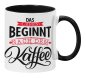 Preview: Schwarzweiße oder weiße Tasse "Das Leben beginnt nach dem Kaffee" Bürotasse, Tasse für Morgenmenschen