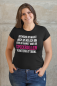 Preview: T-Shirt "Entweder Du magst mich so wie ich bin oder du kannst mir die Speckrollen runterrattern" (schwarz / weiß)