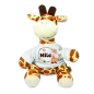 Preview: Stofftier, Kuscheltier Giraffe mit personalisiertem Mini Tshirt Motiv Giraffe und Ornament