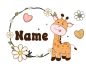 Preview: Stofftier, Kuscheltier Giraffe mit personalisiertem Mini Tshirt Motiv Giraffe und Ornament
