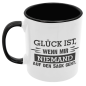 Preview: Schwarzweiße oder weiße Tasse "Glück ist, wenn mir niemand auf den Sack geht."