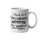 Preview: Weiße / Schwarzweiße Tasse "Glück ist Nachbarn wie euch zu haben."