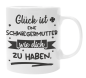 Preview: Schwarzweiße oder weiße Tasse "Glück ist eine Schwiegermutter / einen Schwiegervater wie dich zu haben."