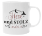 Preview: Schwarzweiße oder weiße Tasse "Hexe und stolz darauf"