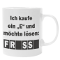 Preview: Schwarzweiße oder weiße Tasse "Ich kaufe ein "E" und möchte lösen: ..."