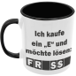Preview: Schwarzweiße oder weiße Tasse "Ich kaufe ein "E" und möchte lösen: ..."