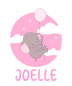 Preview: Stofftier, Kuscheltier Hase mit personalisiertem Mini Tshirt mit Motiv Elefant und Wolken
