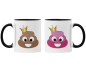 Preview: 2er Set Partnertassen oder Kissen  "King Queen Kaka Haufen"