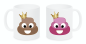 Preview: 2er Set Partnertassen oder Kissen  "King Queen Kaka Haufen"