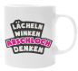 Preview: Schwarzweiße oder weiße Tasse "Lächeln, winken, Arschloch denken"