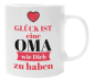 Preview: Schwarzweiße oder weiße Tasse "Glück ist eine Oma wie Dich..."