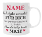 Preview: Schwarzweiße/ weiße Tasse "Das perfekte Geschenk... mit Wunschnamen"