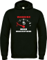 Preview: Kapuzenpullover, Hoodie schwarz mit Motiv Tankanzeige: "Warnung Wunschname braucht Bier" personalisiert