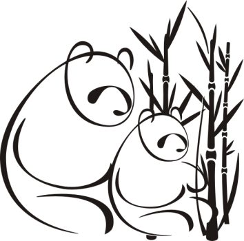 Preview: Wandtattoo Panda Bären