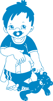 Preview: Wandtattoo Junge auf dem Töpfchen