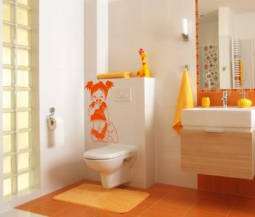 Wandtattoo Mädchen mit Töpfchen