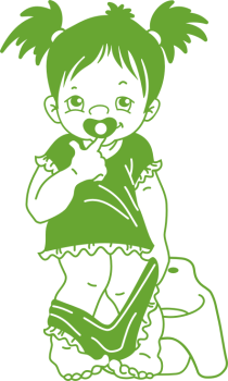 Preview: Wandtattoo Mädchen mit Töpfchen