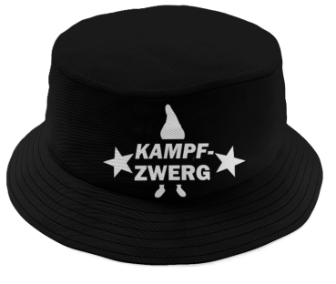 Party Hut, Bucket Hat, Fischer Hut, Hut bedruckt mit Spruch: Kampfzwerg