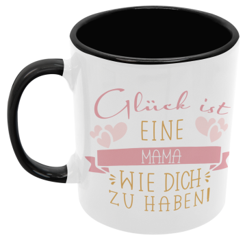 Preview: Schwarzweiße oder weiße Tasse "Glück ist eine Mama/ Oma/ Freundin/ Schwester/ Kollegin/ einen Papa/ Opa/ Freund/ Bruder/ Nachbarn wie dich zu haben"