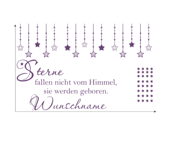 Preview: Wandspruch Sterne fallen nicht vom Himmel...(Wunschname)