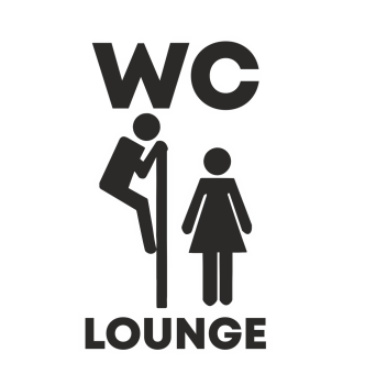 Preview: Wandtattoo WC Schild, WC Aufkleber "WC Lounge"