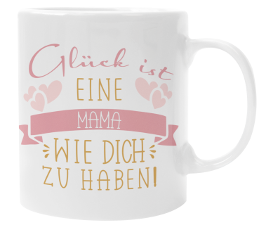 Preview: Schwarzweiße oder weiße Tasse "Glück ist eine Mama/ Oma/ Freundin/ Schwester/ Kollegin/ einen Papa/ Opa/ Freund/ Bruder/ Nachbarn wie dich zu haben"