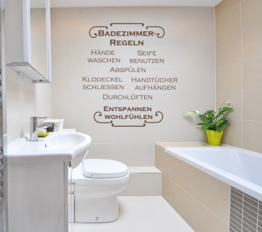 Preview: Wandtattoo "Badezimmer-regeln".