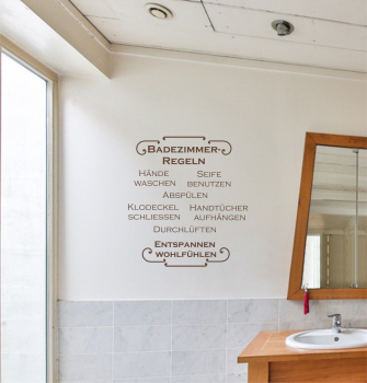 Preview: Wandtattoo "Badezimmer-regeln".