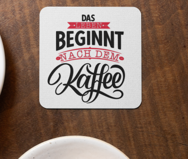 Preview: Schwarzweiße oder weiße Tasse "Das Leben beginnt nach dem Kaffee" Bürotasse, Tasse für Morgenmenschen