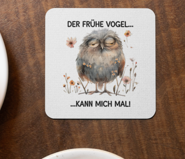 Preview: Schwarzweiße oder weiße Tasse "Der frühe Vogel kann mich mal"