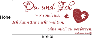 Preview: Wandtattoo Wandzitat DU und ICH