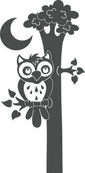 Preview: Wandtattoo Eule auf dem Baum