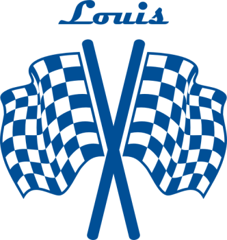 Preview: Wandtattoo Racing Fahnen mit dem Wunschnamen