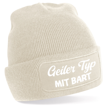 One Size Beanie, Mütze mit Spruch: Geiler Typ mit Glatze o. Geiler typ mit Bauch o. Geiler Typ mit Bart