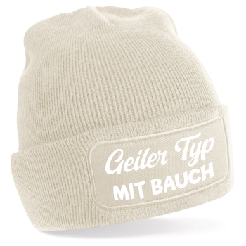 Preview: One Size Beanie, Mütze mit Spruch: Geiler Typ mit Glatze o. Geiler typ mit Bauch o. Geiler Typ mit Bart