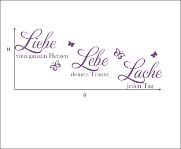 Preview: Wandtattoo Liebe, Lebe, Lache
