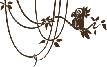 Preview: Wandtattoo Papagei mit Lianen