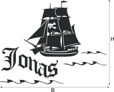 Preview: Wandtattoo Piratenschiff