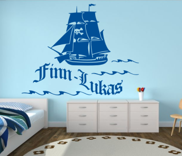 Wandtattoo Piratenschiff