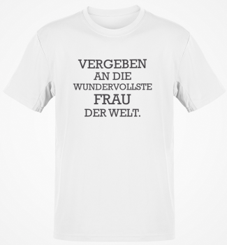 Preview: Funshirt T-Shirt Tanktop "Vergeben an die wundervollste Frau der Welt"