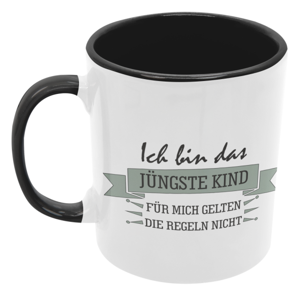 Schwarzweiße oder weiße Tasse "REGELN der Familie"